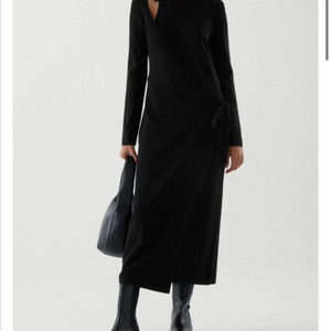 COS 코스 니트랩 롱원피스 블랙 M