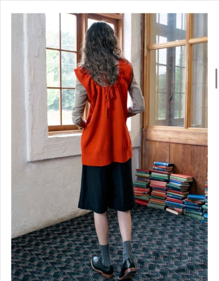 보카바카 레이어드 리본 셔링 니트 베스트 이미지