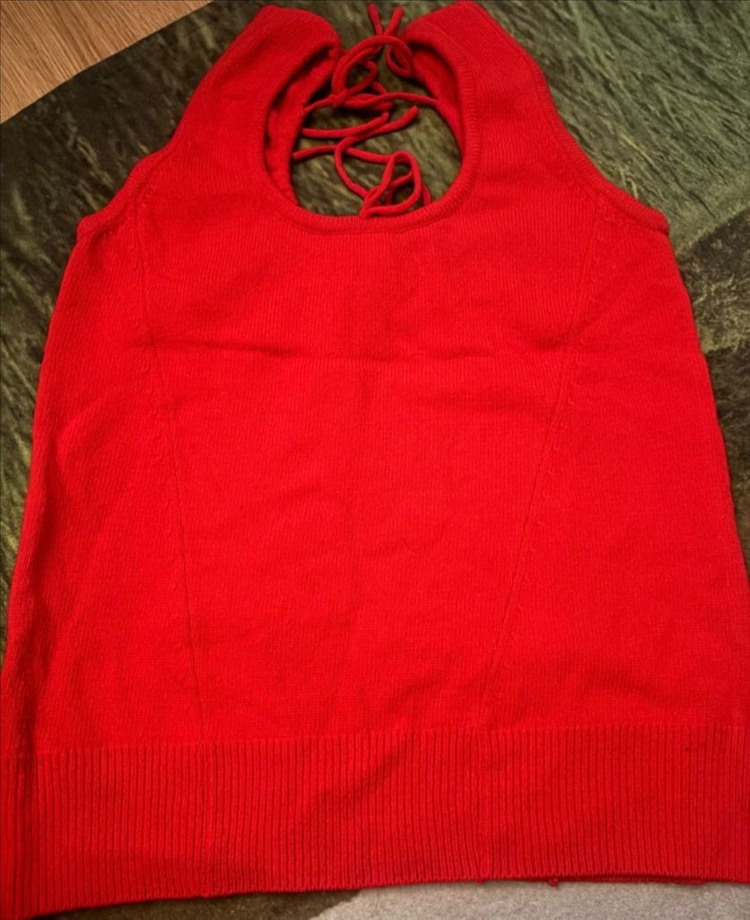 보카바카 레이어드 리본 셔링 니트 베스트 이미지