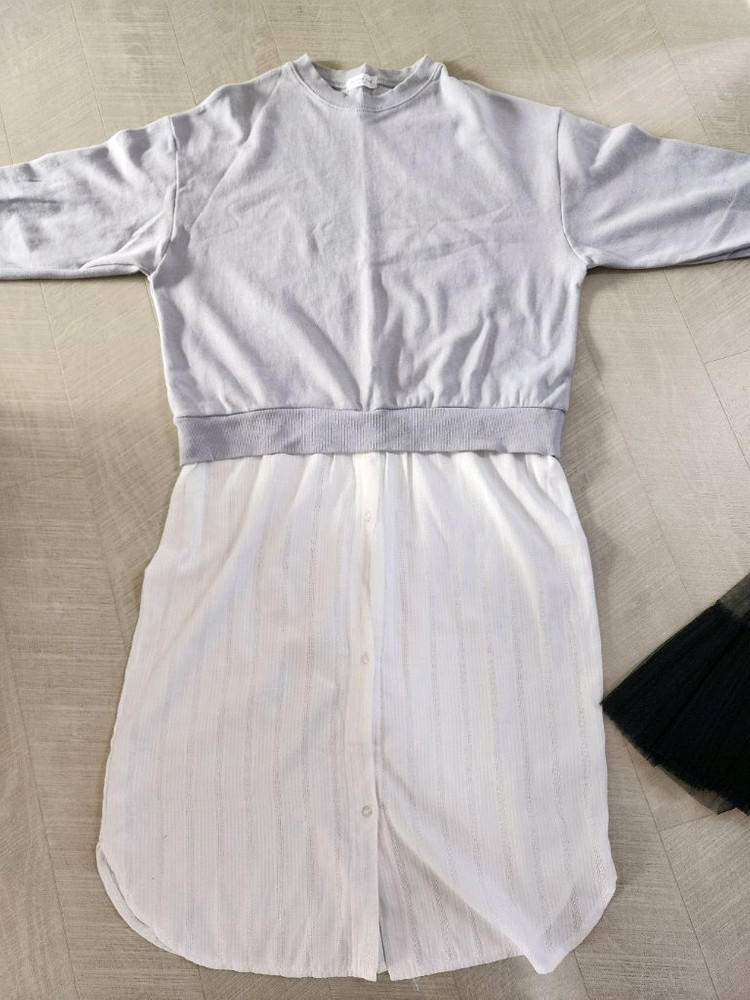 여성 봄 가울 간절기 원피스+샤스커트 티셔츠 세트--1