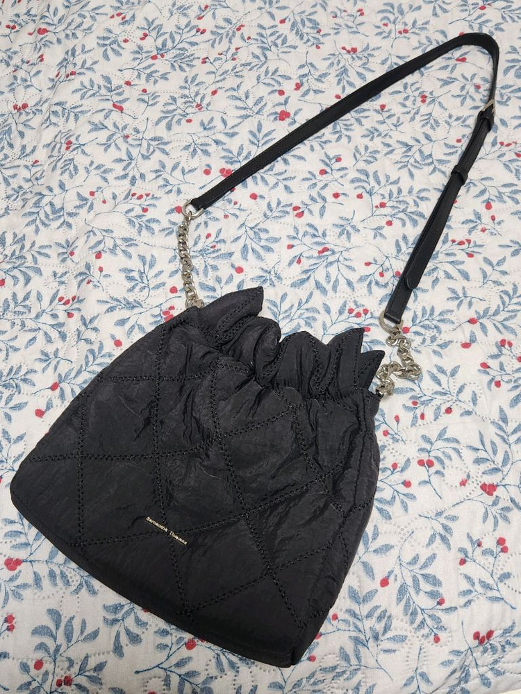 사만사타바사 블랙 퀼팅 크로스백 숄더백 토트백--2