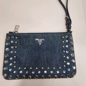 프라다 데님 클러치백