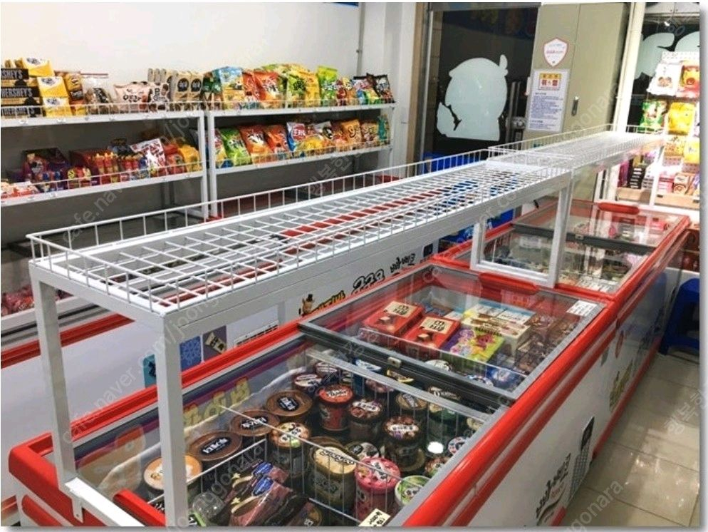 무인아이스크림 무인문방구 편의점 앵글 선반 매대 진열장 이미지