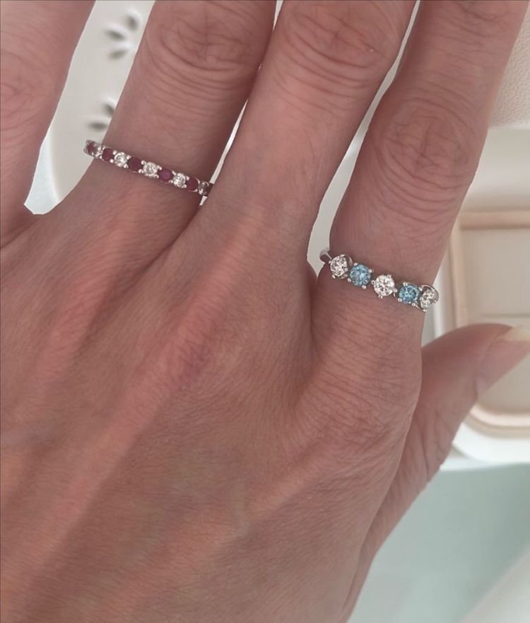 14k 도나앤디 풀 루비 랩다이아 반지(듀얼/하프)새상품--6