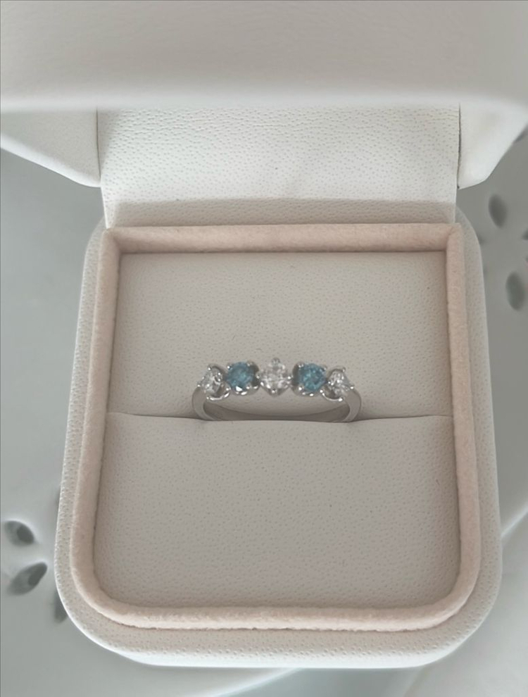 14k 랩다이아 1부 0.5캐럿 하프반지--2