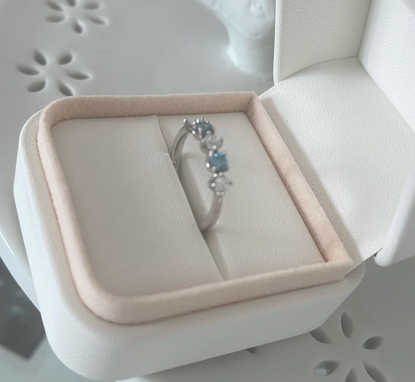 14k 랩다이아 1부 0.5캐럿 하프반지--3