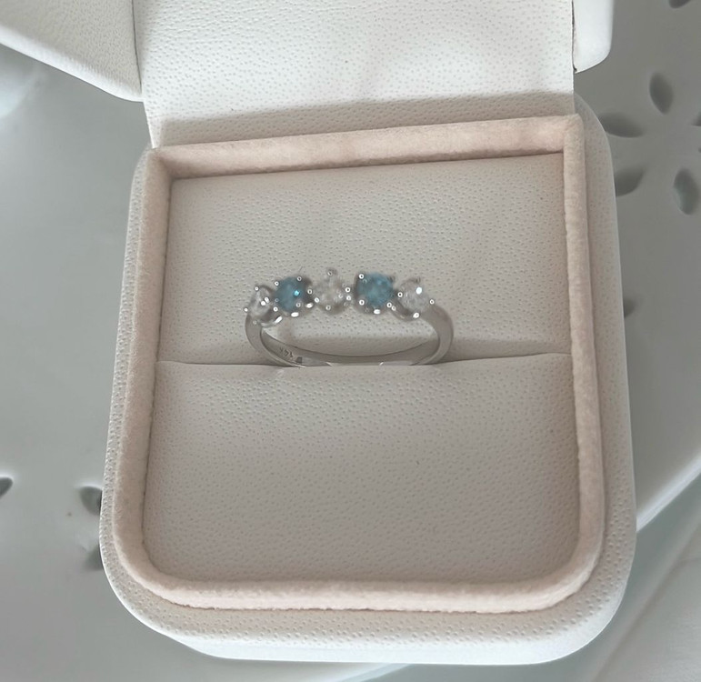 14k 랩다이아 1부 0.5캐럿 하프반지--4