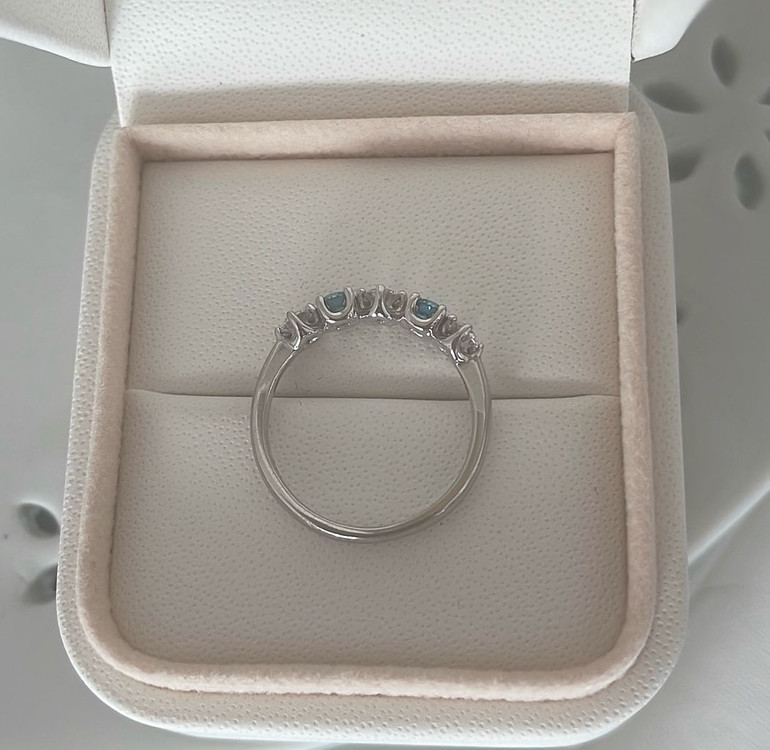 14k 랩다이아 1부 0.5캐럿 하프반지--5