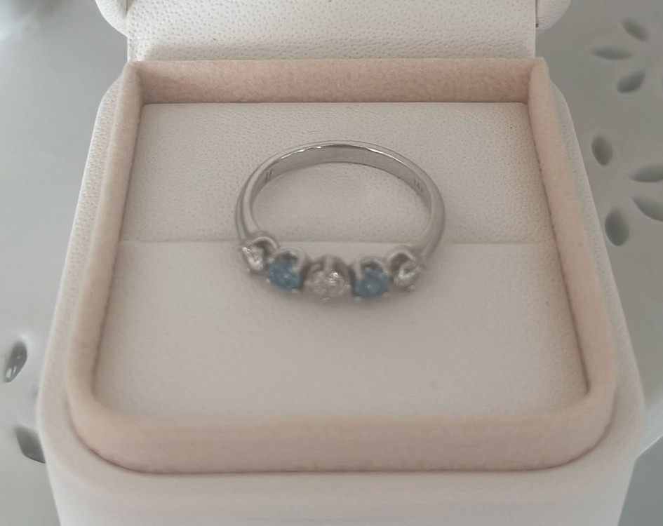 14k 랩다이아 1부 0.5캐럿 하프반지--6