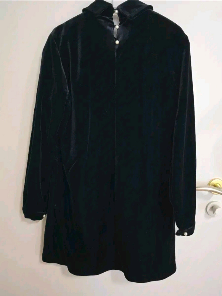 블랙 벨벳 진주 원피스 이미지