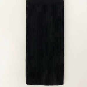 퍼빗 라베라 슬림 골지 니트 스커트 블랙