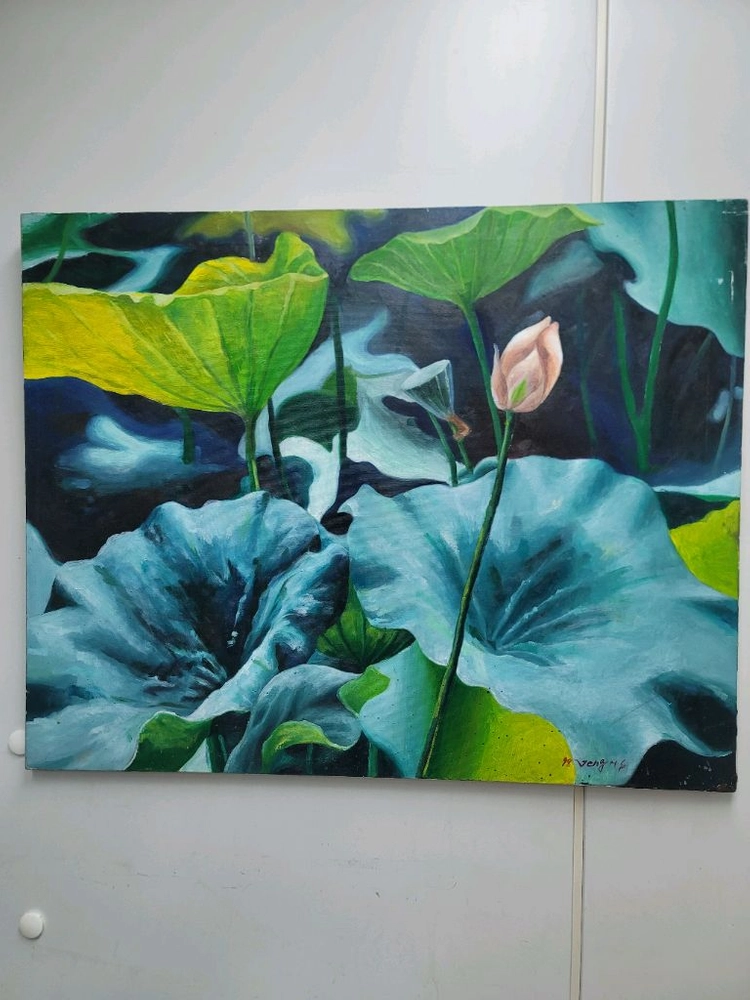 연꽃 유화그림 30호 이미지