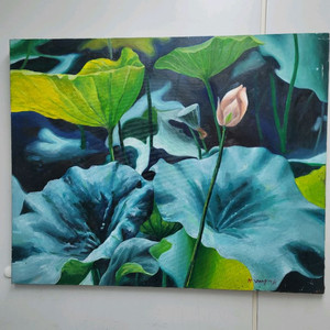 연꽃 유화그림 30호 이미지