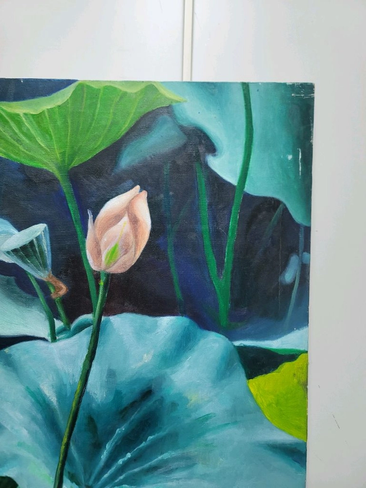 연꽃 유화그림 30호 이미지