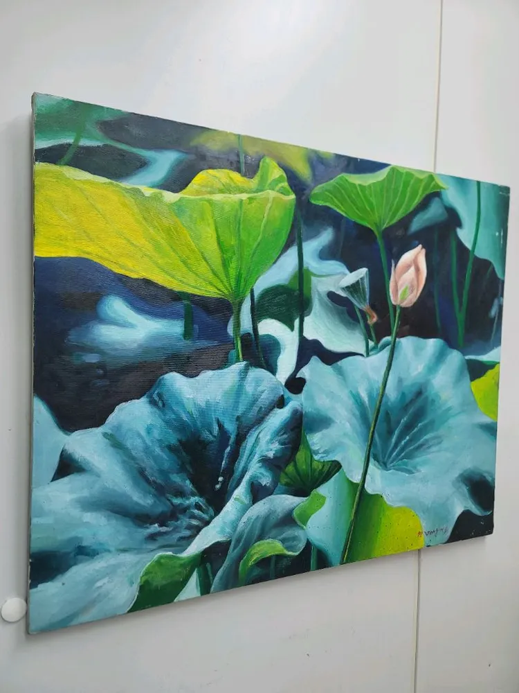 연꽃 유화그림 30호 이미지
