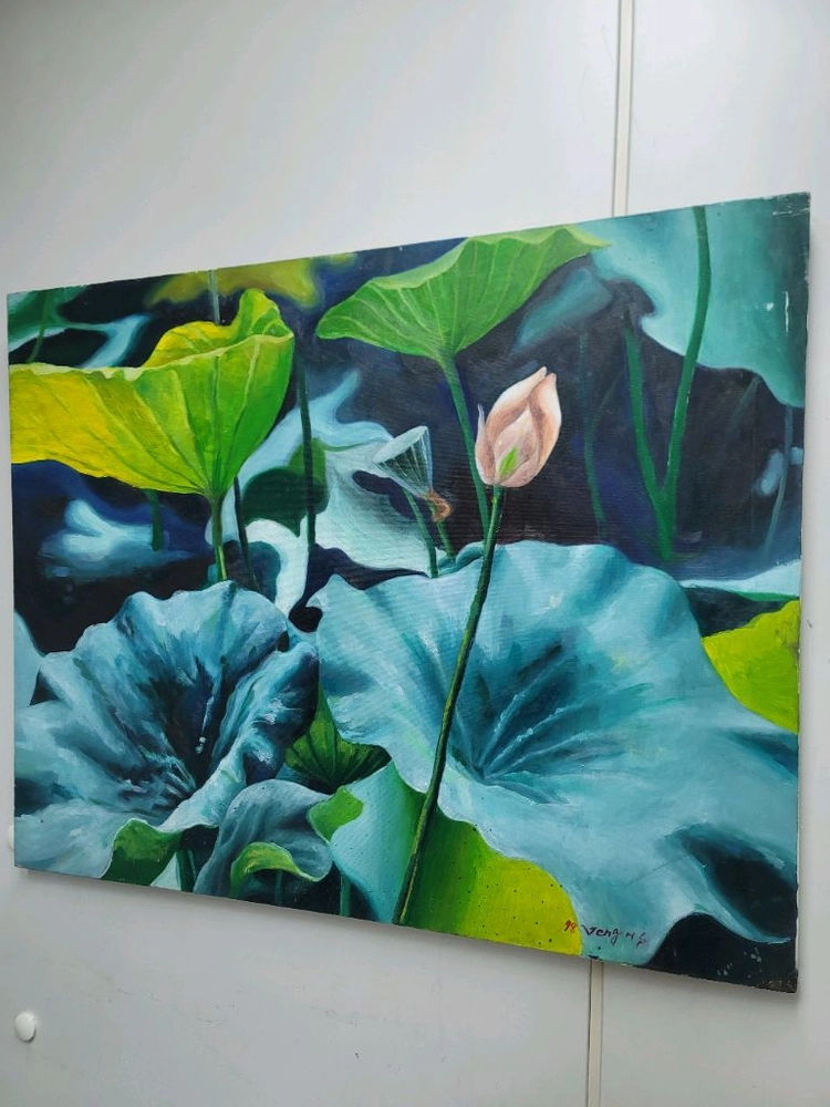 연꽃 유화그림 30호 이미지