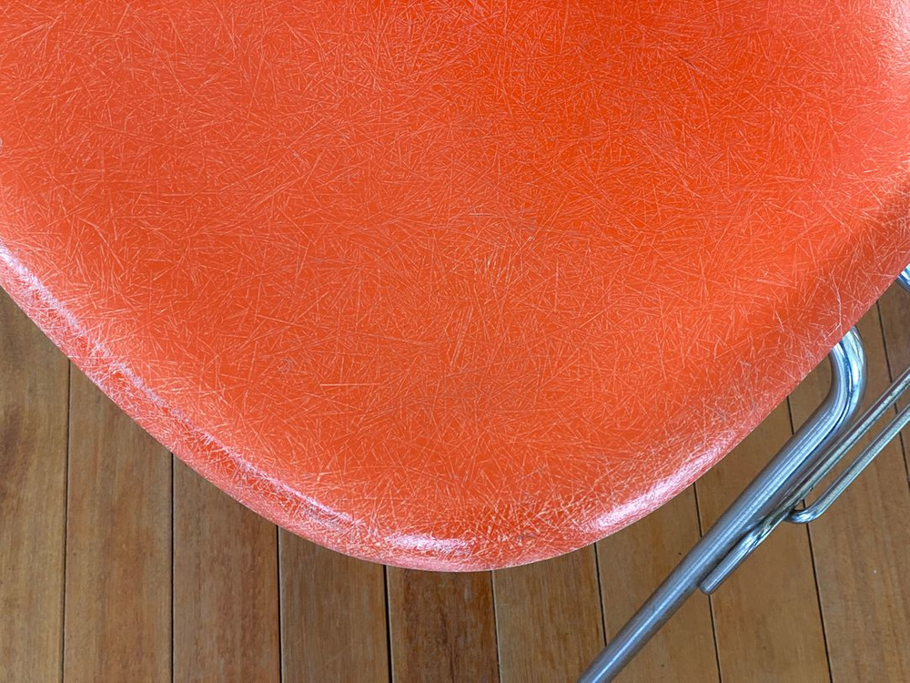 임스 파이버글래스 체어 레드오렌지 eames dss fiberglass chair red orange 이미지