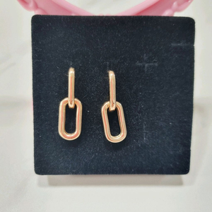 18k할로우 볼드 클립 귀걸이 핑크골드 이미지