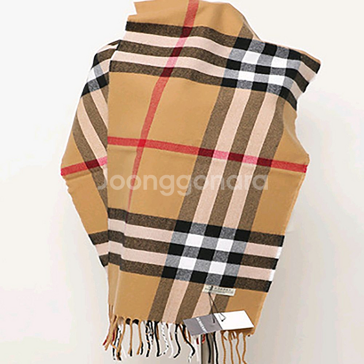 버버리 캐시미어 100프로 머플러 40x197 카멜--1