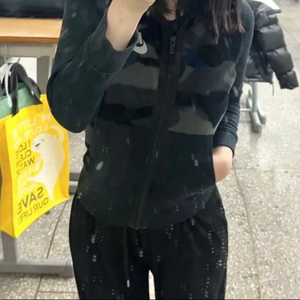 키작녀 나이키 주니어 카모 플리스 집업 져지 s 정품