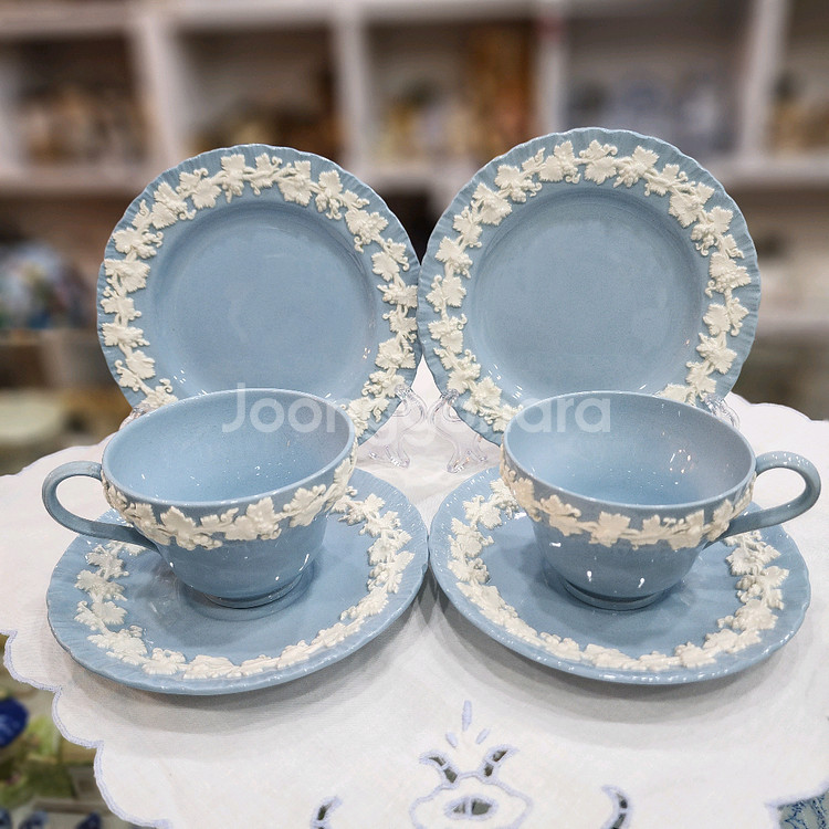 [판매] 영국 웨지우드 퀸즈웨어 라벤더 트리오(3pcs) 세트--3