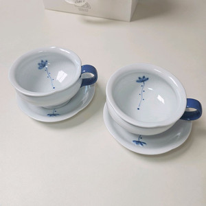 김해 도자기 백자 2인 다기 세트 (찻잔 커피잔 선물세트)