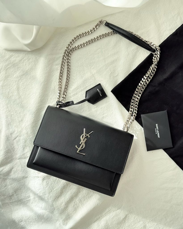 생로랑 선셋백 미디엄 은장--0