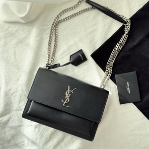 생로랑 선셋백 미디엄 은장