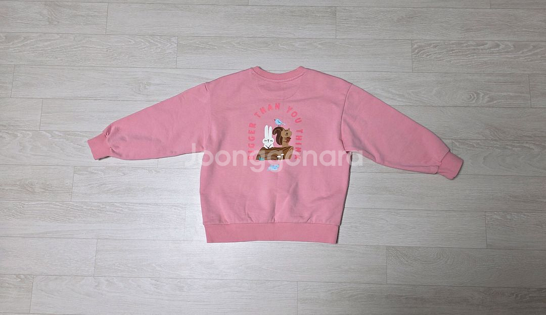 뉴발란스키즈 트리하우스 스웻셔츠 맨투맨 핑크 130 판매합니다.--1