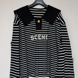 한섬 시스템 스트라이프 세일러 니트. 프리사이즈. 보관만 한 새 것.