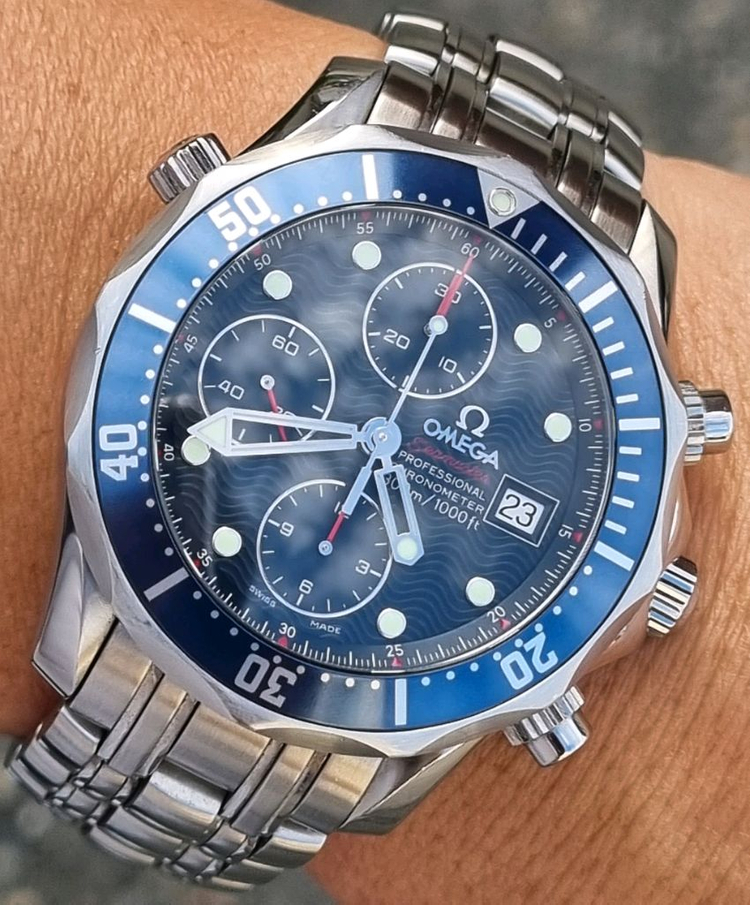 오메가 2세대 씨마스터300 크르노 블루 41.5mm--0