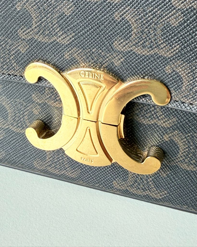 셀린느 클로드 숄더백 트리옹프 탄--2