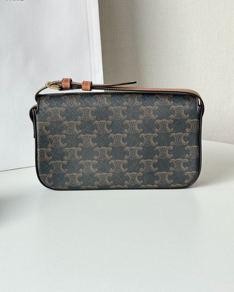 셀린느 클로드 숄더백 트리옹프 탄--4