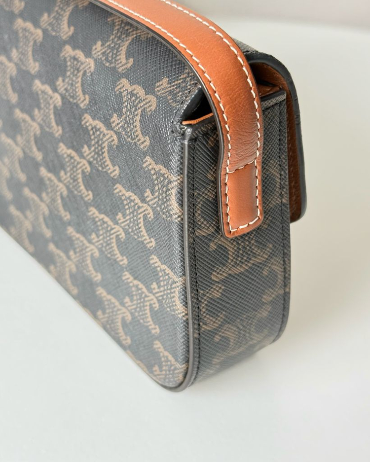 셀린느 클로드 숄더백 트리옹프 탄--7