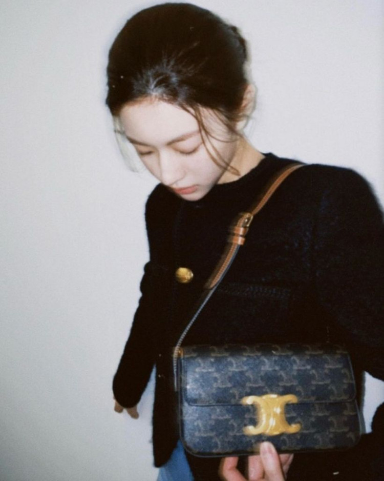 셀린느 클로드 숄더백 트리옹프 탄--9