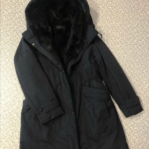 엠씨 리얼 밍크 머스크렛 & 토끼털 패딩 코트 점퍼 자켓 사파리 후드