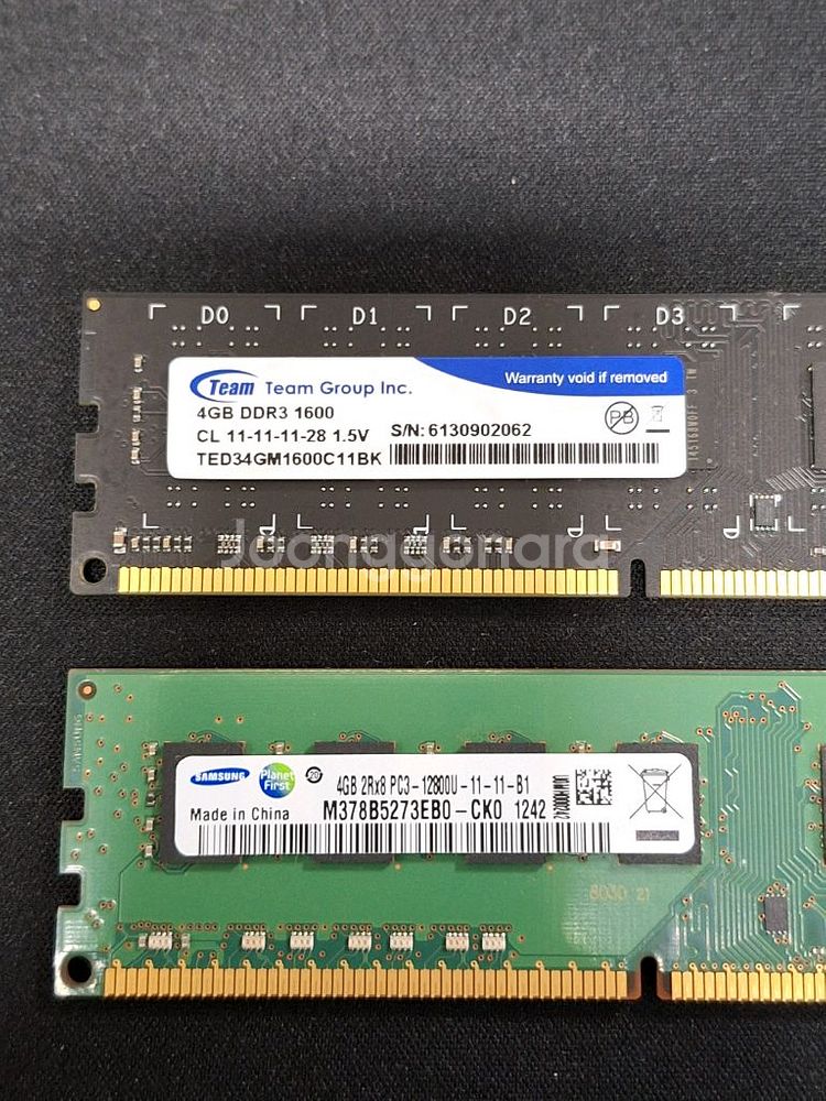 메모리 DDR3 4GB*2 12800U 양면 램--2