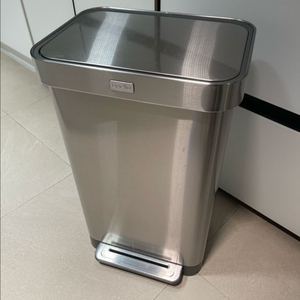 스텐 사각 페달 휴지통 50리터 대형 쓰레기통