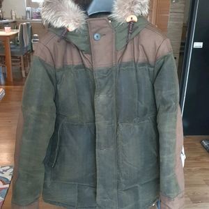 이스트로그 해리스트위드 퍼 후드 패딩 왁싱자켓 L