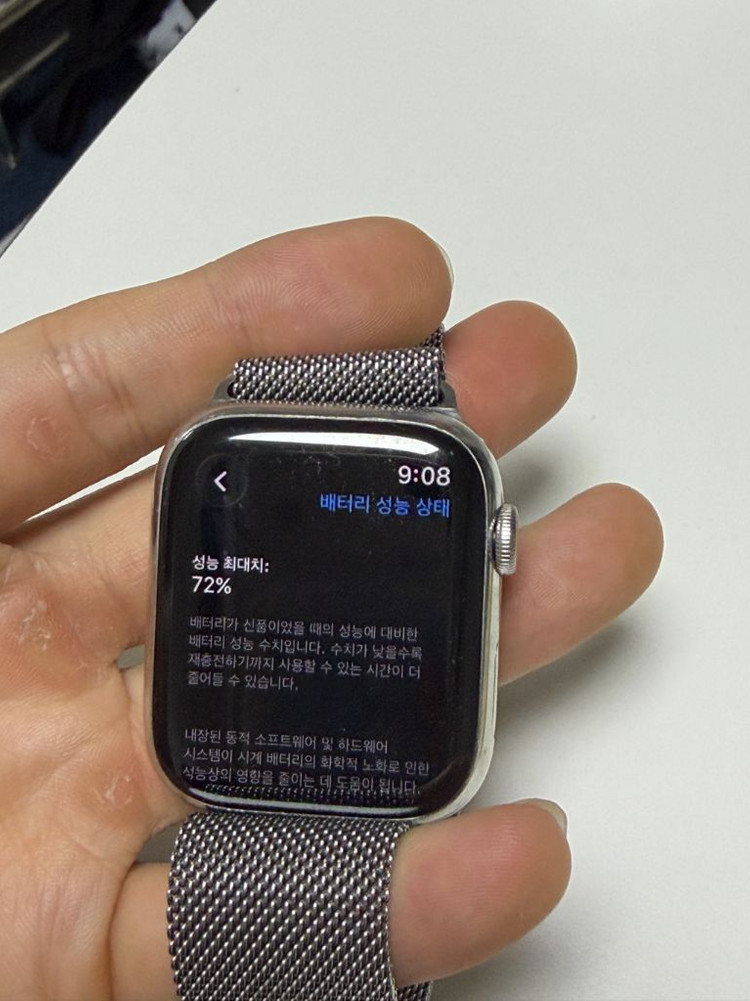 애플워치7 실버 스테인리스 45mm+밀레니즈 루프 이미지