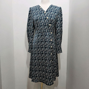 플라스틱아일랜드 잔꽃무늬 미디원피스 S