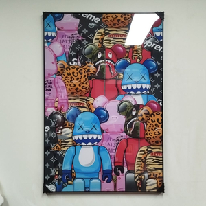 베어브릭 카우스 피규어 곰그림 캐릭터 대형 그림액자 그림 액자 팝아트 인테리어소품 명품그림 명품액자 꽃 선물 가방