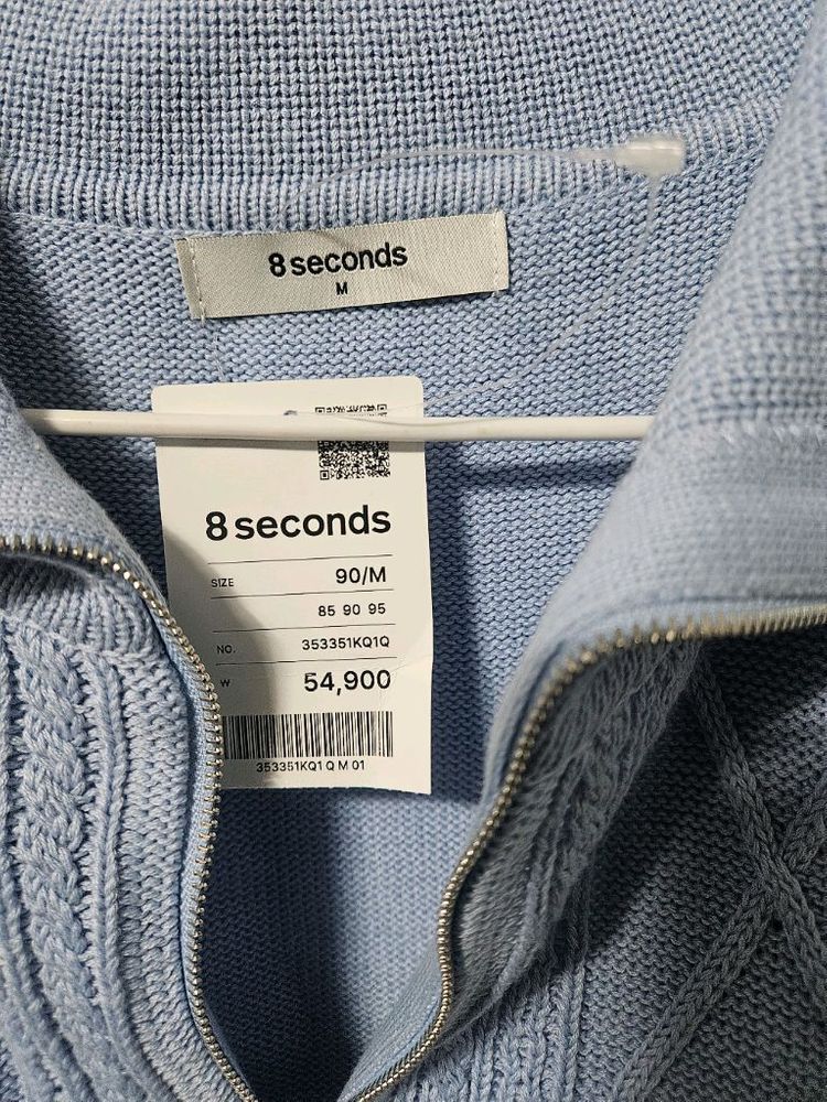 8세컨즈 케이블 니트 집업 스웨터--2