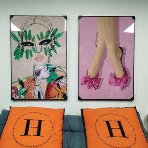 샤넬 감성 명품여인 유화 꽃그림 캐릭터 대형 그림액자 그림 액자 팝아트 인테리어소품 명품그림 명품액자 꽃 구두