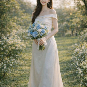 호주 시드니 편집샵 구매 크림아이보리 롱 드레스 졸업식 야외촬영룩