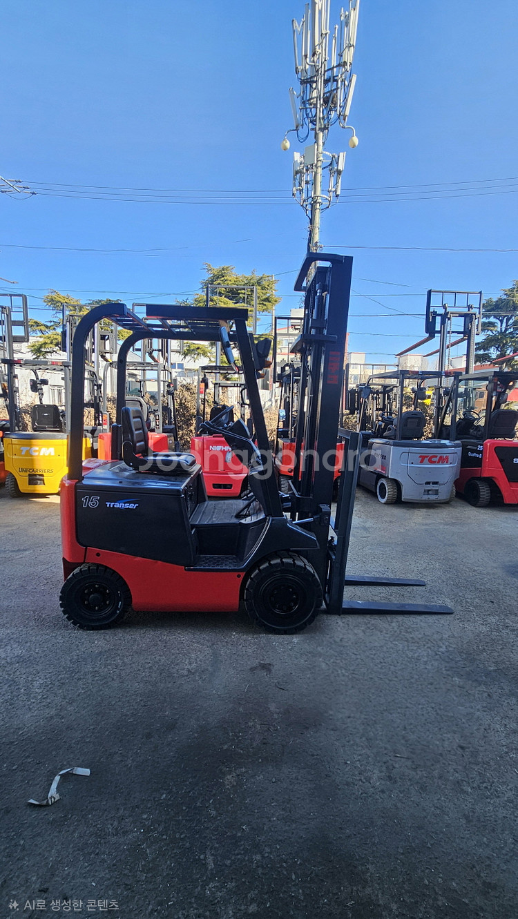 올수리 보증 배터리 2020년식인 니찌유 좌식1.5톤 전동지게차 4M 550만--1