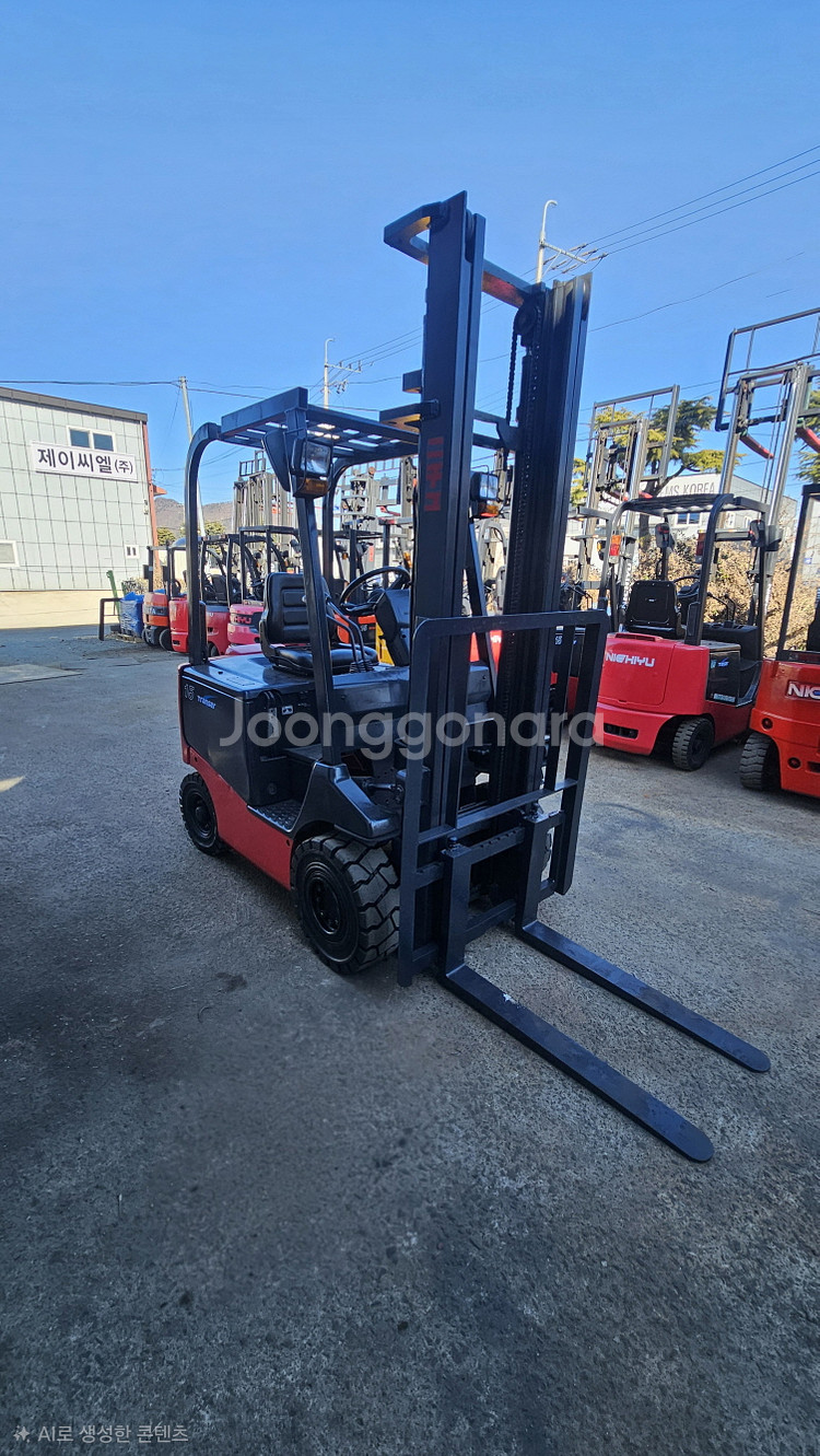 올수리 보증 배터리 2020년식인 니찌유 좌식1.5톤 전동지게차 4M 550만--2