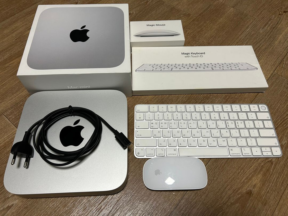 맥 미니(Mac mini) M1,2020,램 16g,ssd 512g 애플 매직 키보드 터치 애플 매직 마우스2--2