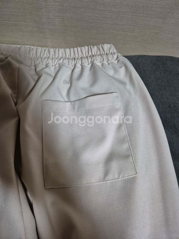 유니섹스 세미 와이드 밴딩 슬랙스--4