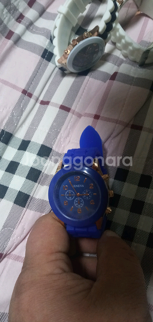 제네바 여성 패션 실리콘 시계 미사용품--4